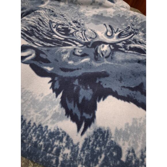 Moose Jacket Blue Sherpa Lined Hooded Womens Sz 2x Warm Cabincore Cozy Coat Warm - Picture 3 of 14